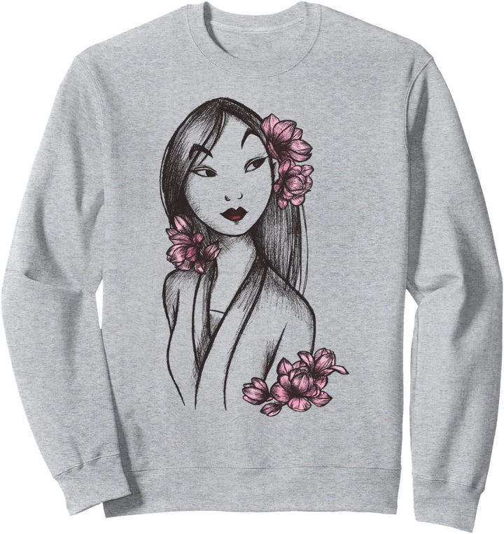 Disney Mulan Artsy Floral Sketch Sweatshirt