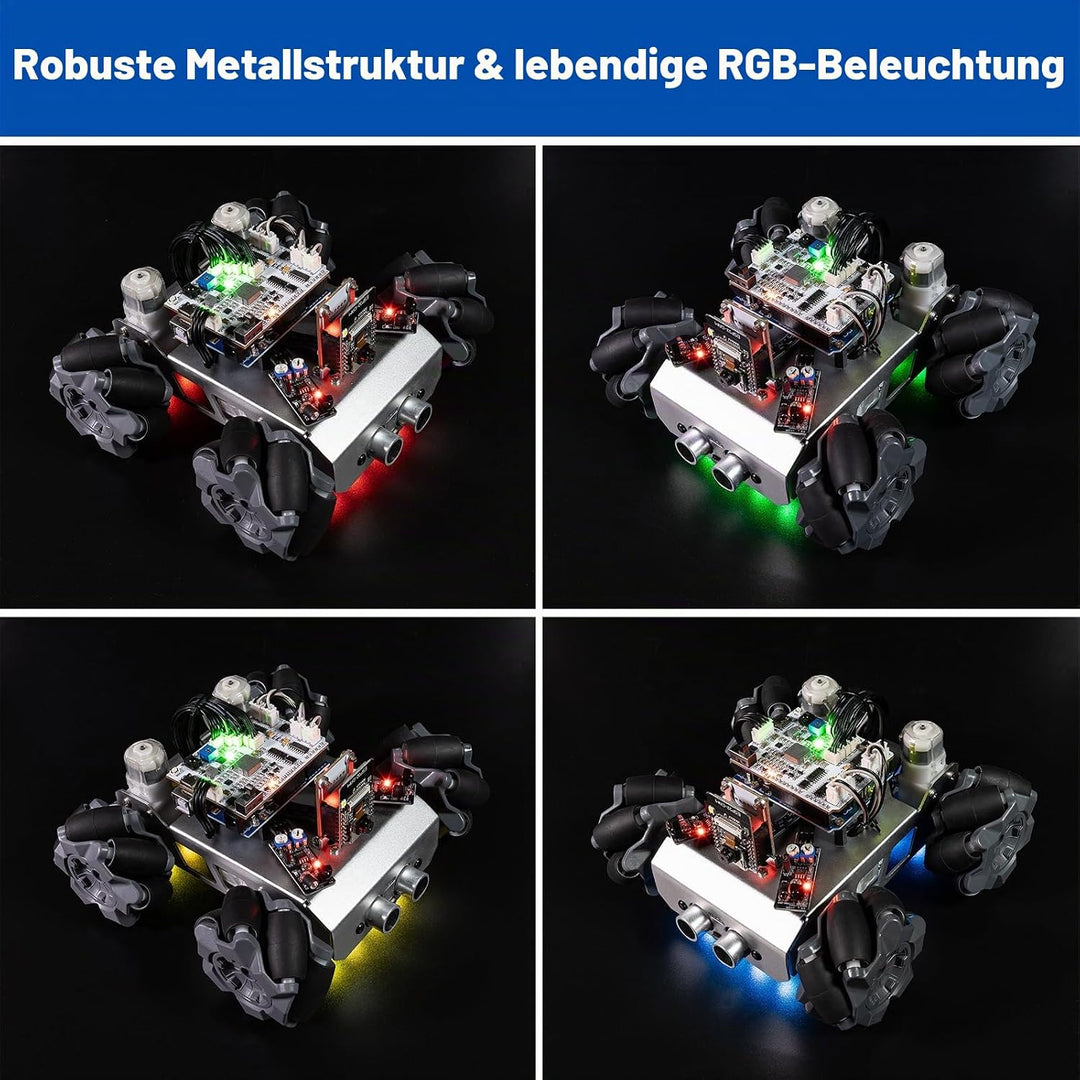 SUNFOUNDER Smart Robot Car Kit Kompatibel mit Arduino UNO R3, 4WD Omnidirektionale Bewegung, FPV, ES