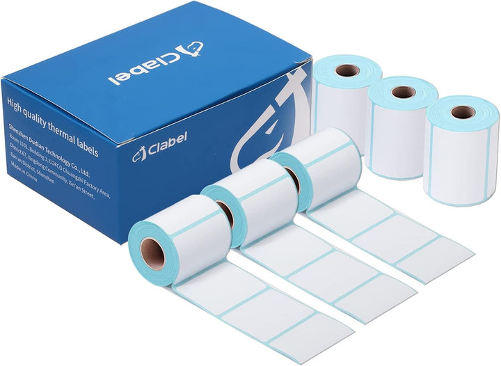 CLABEL 6 Rollen Weiss Etikettenband für 220B 221B 230B 320B Etikettendrucker selbstklebend Thermo Et