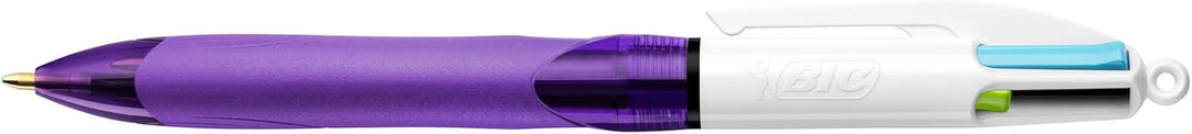 BIC 4 Farben Kugelschreiber Set 4 Colours Grip Pro Fun, mit gummierter Griff-Fläche, 8er Pack, Ideal