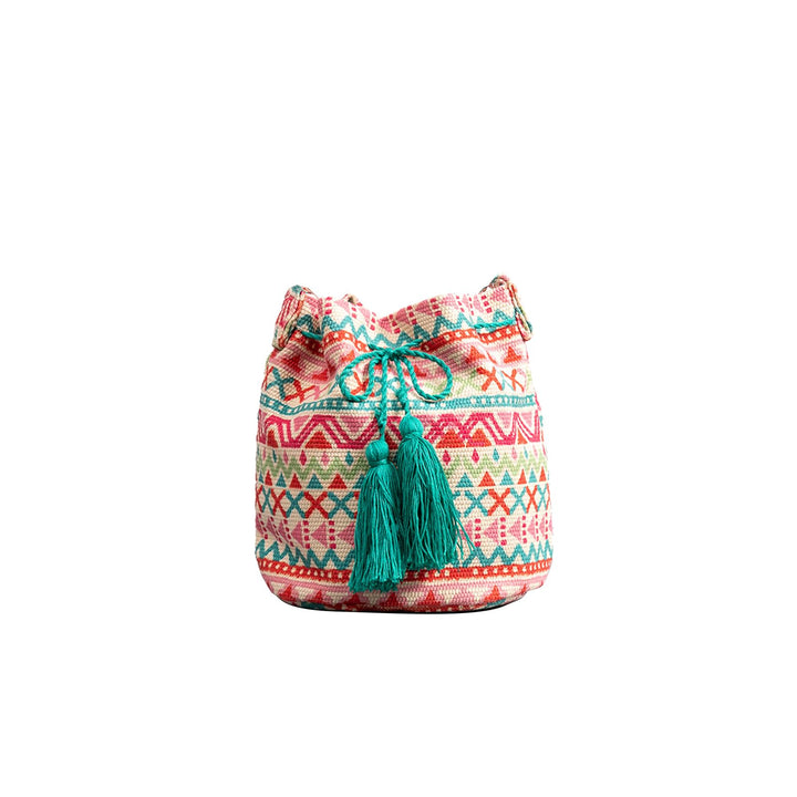 CORIOS Ethnischer Stil Handtasche Damen Canvas Schultertasche Böhmische Tote Beutel Quasten Henkelta