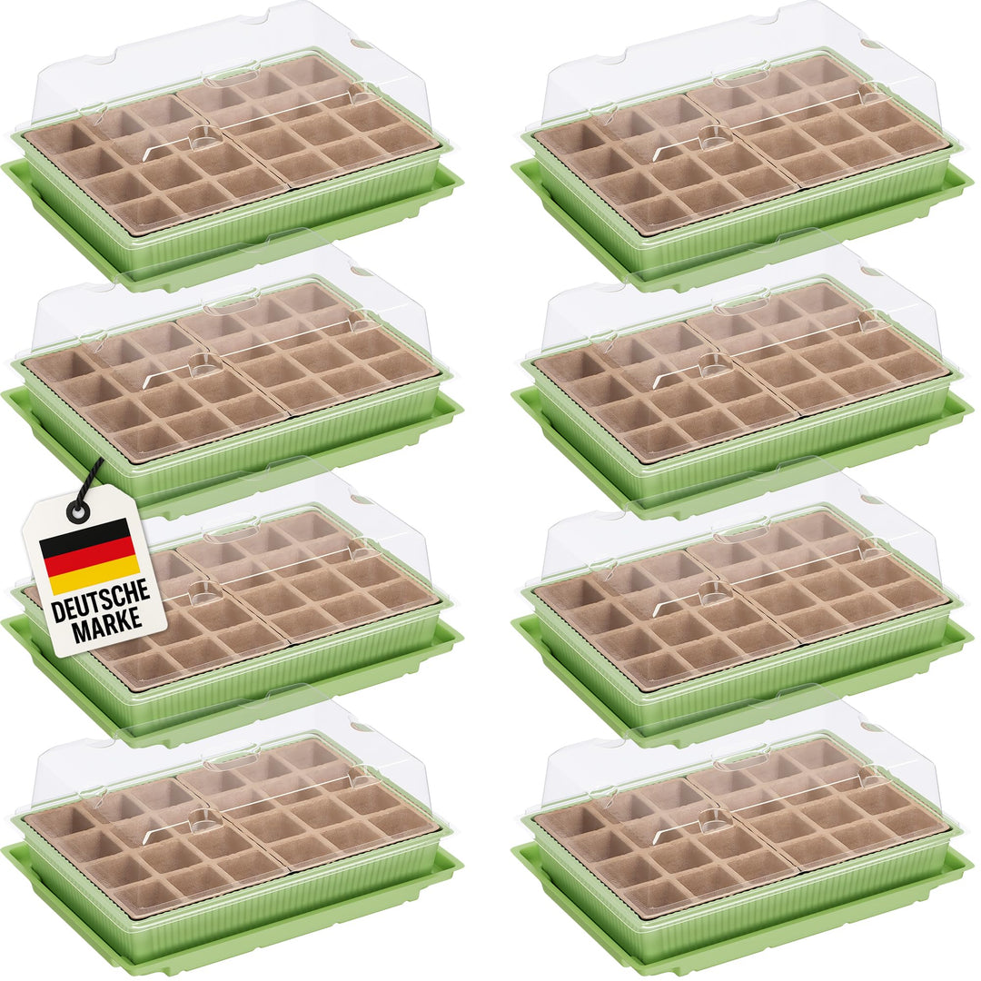 WELLGRO Mini Gewächshaus für 24 Pflanzen - ca. 27x19x10 cm (LxBxH) je Zimmergewächshaus, grün/transp