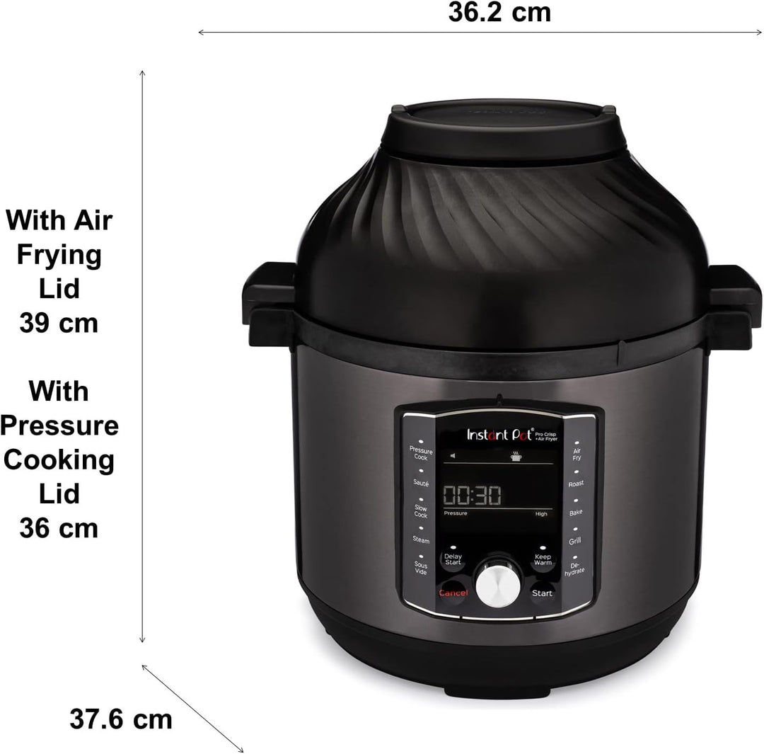 Instant Pot Pro Crisp 11-in-1-Elektro-Multikocher – Schnellkochtopf, Heissluftfritteuse, Slow Cooker