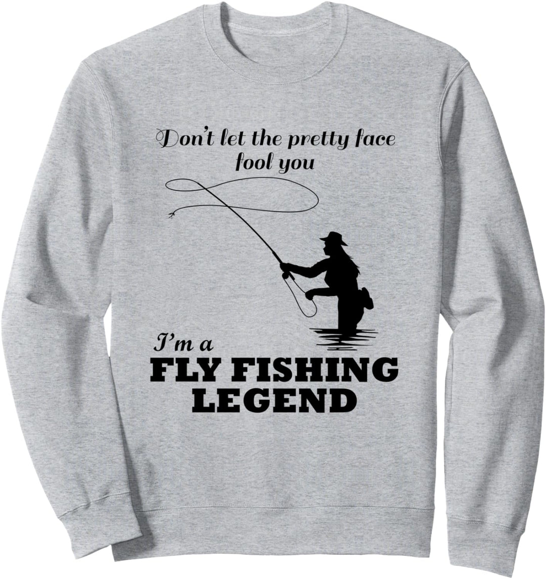 Fliegenfischerin Lustiger Spruch Fischerin Forelle Sweatshirt
