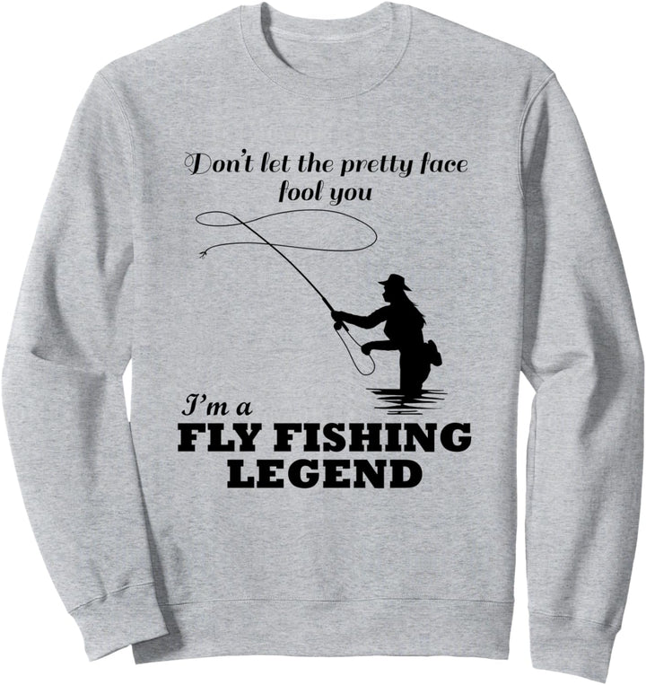 Fliegenfischerin Lustiger Spruch Fischerin Forelle Sweatshirt
