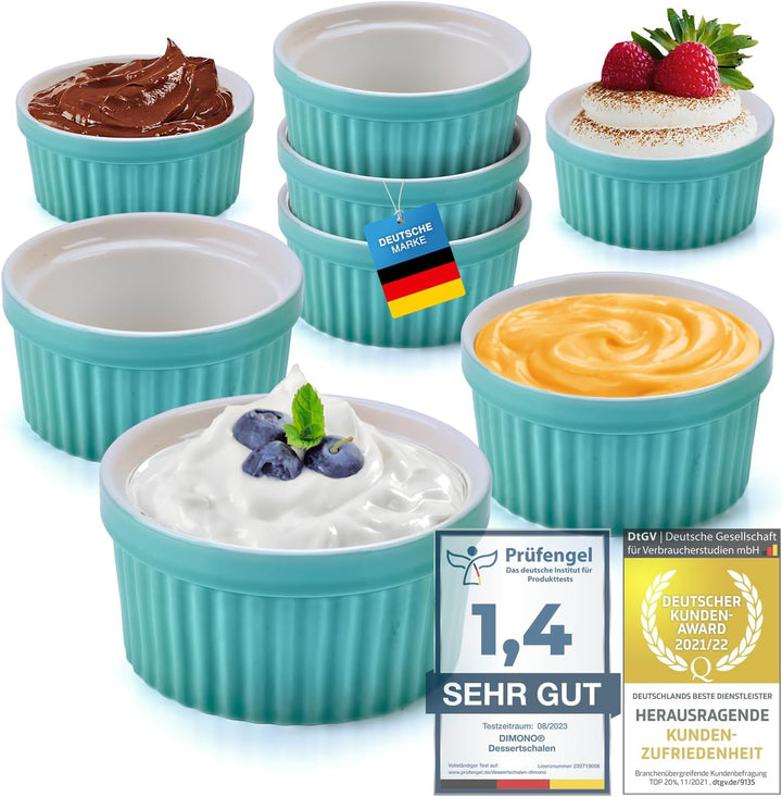 Dimono® Dessert-Schalen Creme Brulee Souflee-Förmchen, Auflaufform-Schälchen mit 170 ml für Desserts