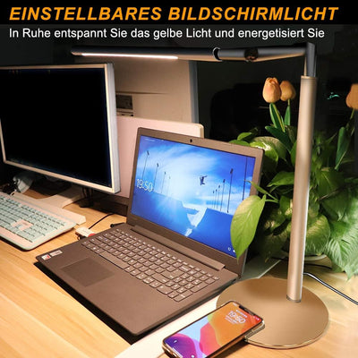 Augenschutzlampe, LED-Bildschirm-Augenschutzleuchten, USB-betriebene Computerleuchten,3 Farbtemperat