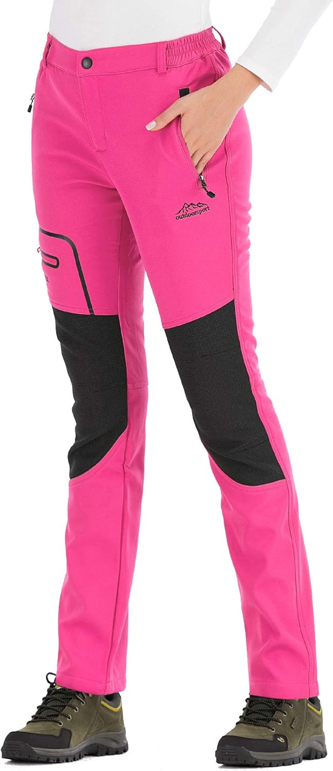 BenBoy Damen Wanderhose Wasserdicht Softshellhose Outdoorhose Winddicht Warm Gefüttert Winter Skihos