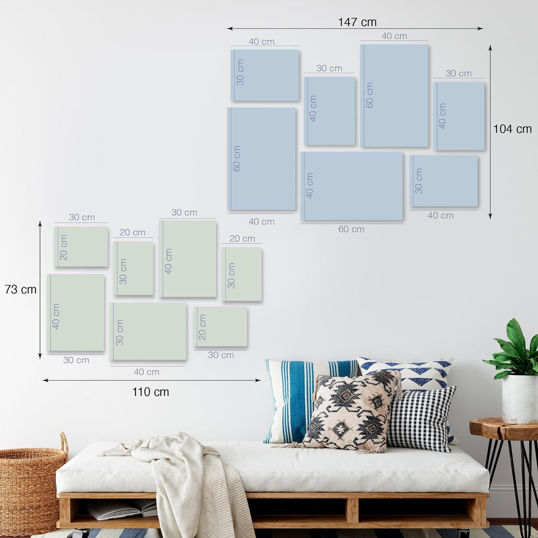 Novart Wandbilder Grüne Blätter Pflanze - KOMPLETT AUFHÄNGFERTIG - Natur Wohnzimmer Schlafzimmer- 7