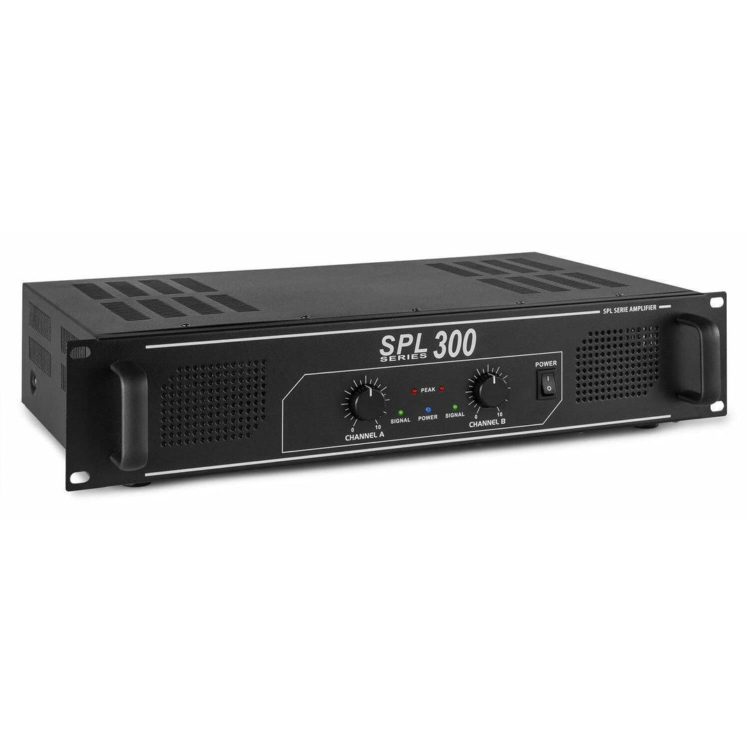 SkyTec SPL300 PA Verstärker Endstufe 300 Watt, mit 3-Band-Equalizer, 3 Kanal Input, Chinch, AUX, ide
