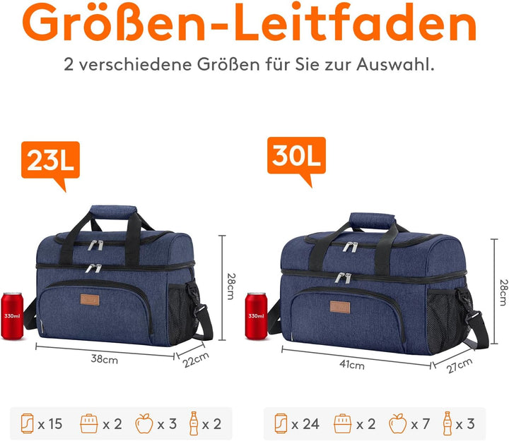 Lifewit grosse Kühltasche für 48 Dosen, isolierte Lunch-Tasche, leichte, tragbare Kühltasche, doppel