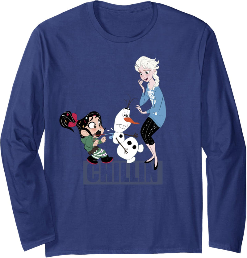 Disney Wreck-It Ralph 2 Elsa Olaf Vanellope Chillin Langarmshirt