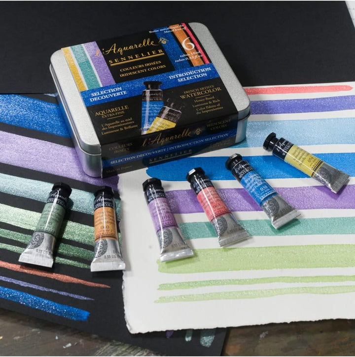 Sennelier l'Aquarelle Irisierende Farben Introduction Selection 6 Tuben á 10ml