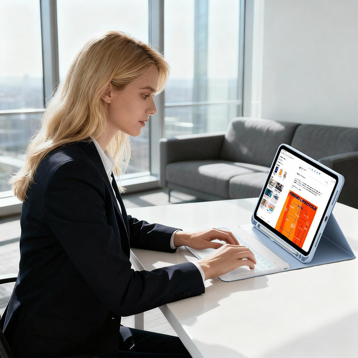 ZOPSGYU Hülle mit Tastatur für iPad A16 11. /10. Generation (2025/2022, 11/10,9 Zoll), Farben Beleuc