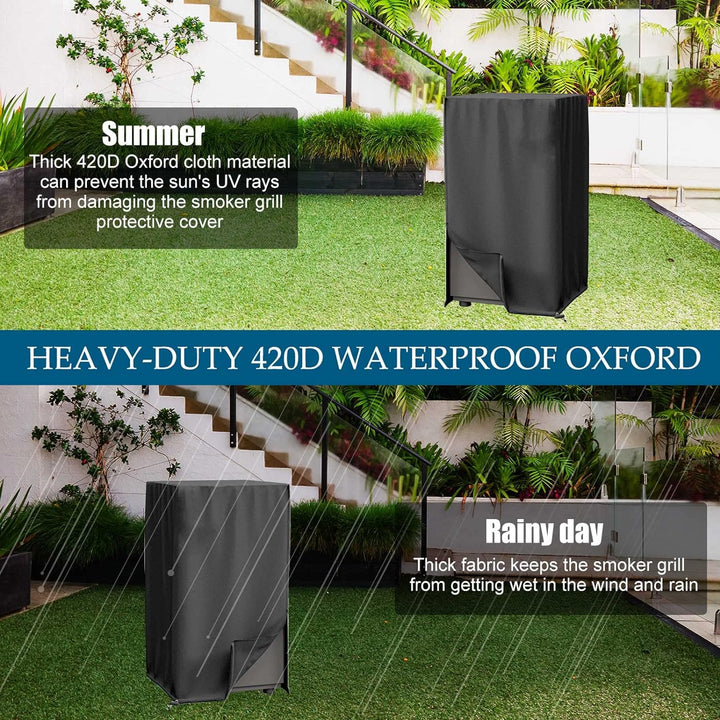 Räucherofen Abdeckhaube Schutzhülle, Smoker Abdeckung Wetterfest, Smoker Abdeckung Mit Schornstein,