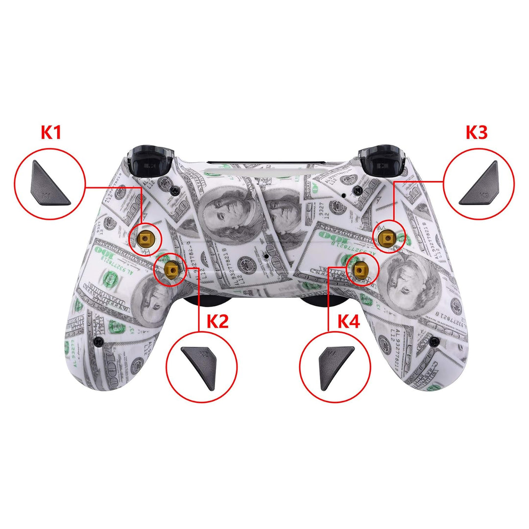 eXtremeRate Programmierbar Dawn Remap Kit für ps4 Controller, Rückseite Hülle Gehäuse Case&Upgrade-B