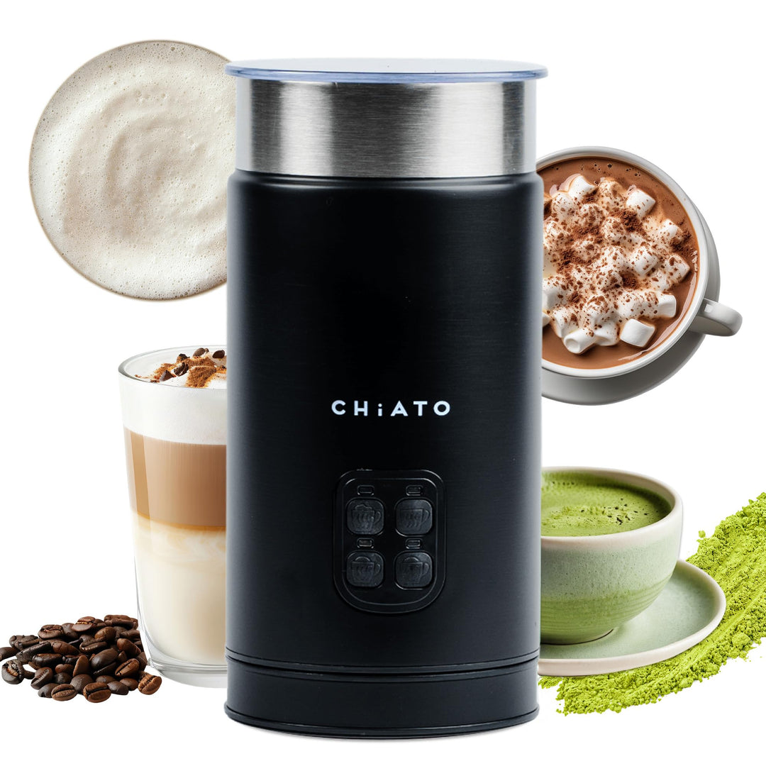 milkPLAY Milchaufschäumer Elektrisch & Milchschäumer - 4- in-1 Milk Frother, Milchkocher & Milchwärm