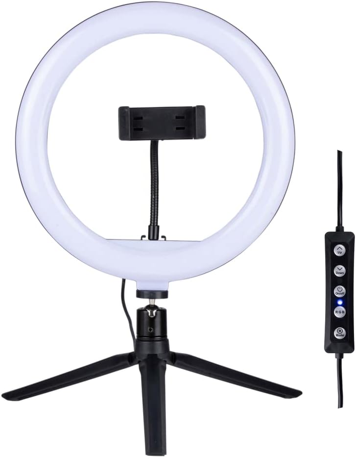 GRUNDIG LED Ringlicht mit Stativ - 150 LEDs, Handystativhalter, USB, Verstellbar, Farb- und Helligke