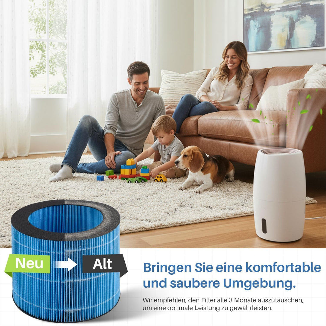 Ersatzfilter FY3446/30 für Philips Luftbefeuchter 2000 und 3000 Serie, 3-schichtiger Filter für HU27