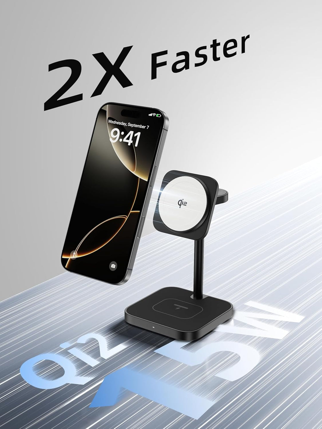 LULULOOK Qi2 Magsafe Ladestation 3 in 1, Aluminium Apple Watch und iPhone Magsafe Ladegerät mit 15W