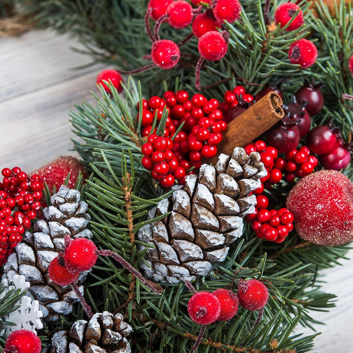 Rote Beeren Weihnachtsdeko 20er Künstlich Beerenzweige Herbstdeko, Rot
