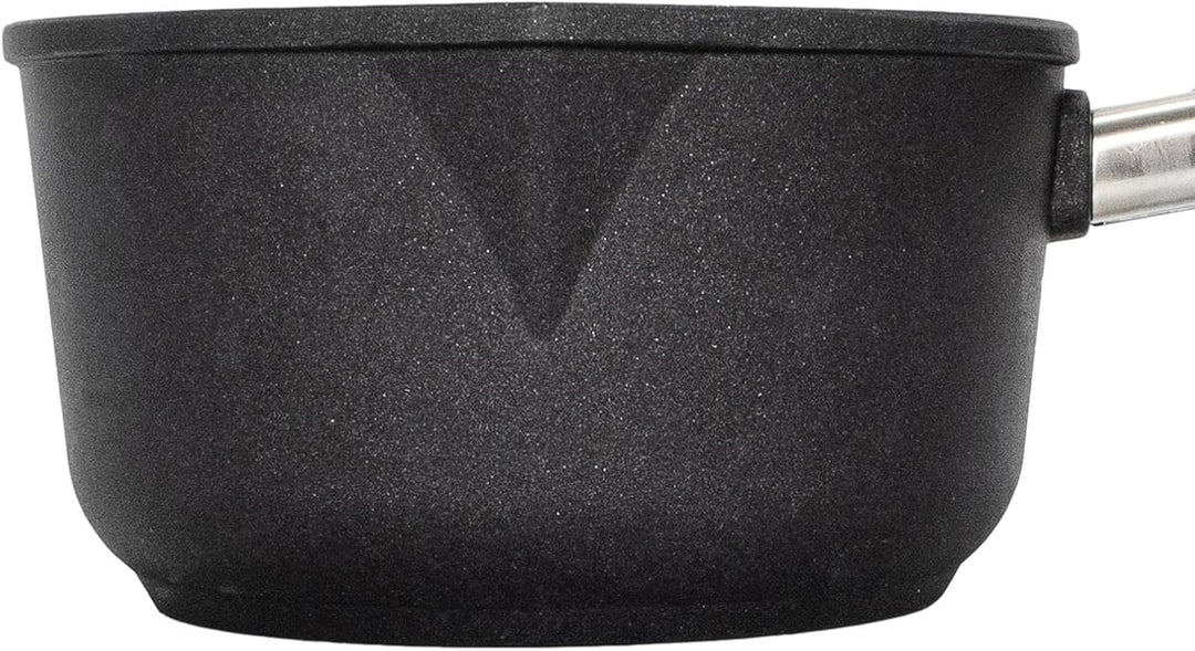 Eurolux Guss-Milchtopf Induktion Ø 18 cm - kleiner Universal-Stiel-Topf Aluguss mit Antihaft-Beschic