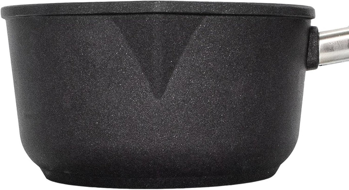Eurolux Guss-Milchtopf Induktion Ø 18 cm - kleiner Universal-Stiel-Topf Aluguss mit Antihaft-Beschic