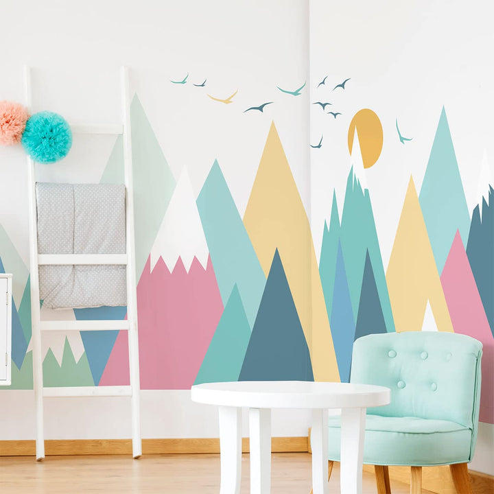 Wandsticker Kinder Deko Babyzimmer Wandsticker Kinder Wandsticker skandinavische Berge Colorika H40