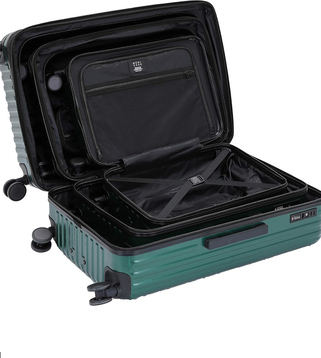M816 TSA-Schloss Koffer Reisekoffer Trolley Kofferset Hardschale Boardcase Handgepäck (Dunkelgreen,