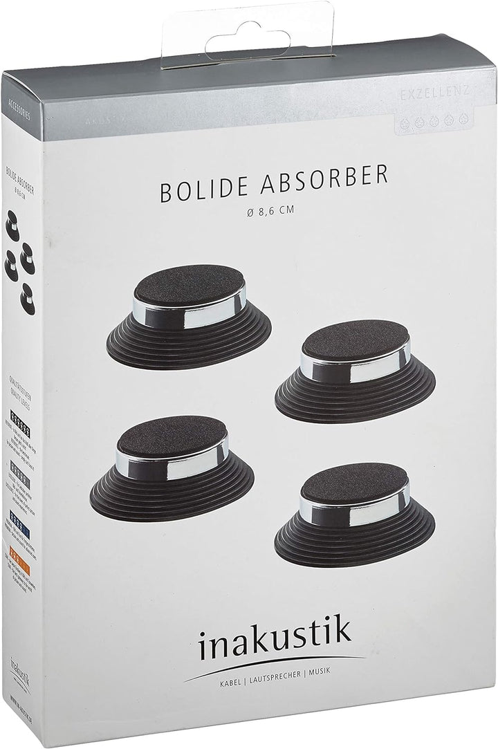 Inakustik Bolide Absorber 4er Set chrom Ø 85 mm, Stärke 30 mm (4er Set), Ø 85 mm, Stärke 30 mm (4er