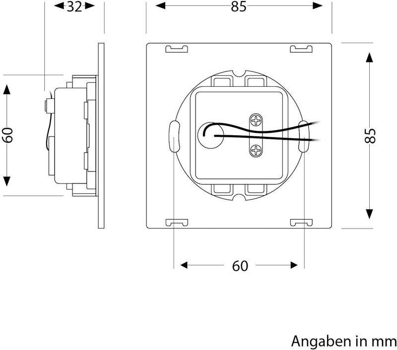 ledscom.de LED Treppenlicht/Treppenbeleuchtung FOW für innen und aussen, Downlight, eckig, 85 x 85mm