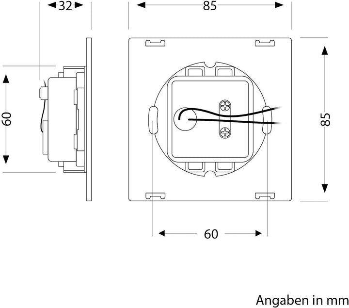 ledscom.de LED Treppenlicht/Wand-Leuchte FOW für innen und aussen, Downlight, eckig, schwarz, 85 x 8