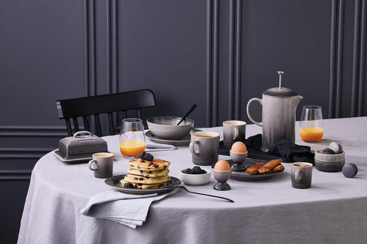 Le Creuset Butterdose aus Steinzeug, 900 g, 17 x 12.5 x 9 cm, Flint, 70837174440000 Schwarz Matt, Sc