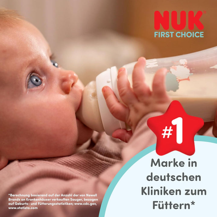 NUK First Choice Perfect Start Babyflaschen-Set | 0–6 Monate | 4 x Anti-Kolik-Trinkflaschen (150 ml,