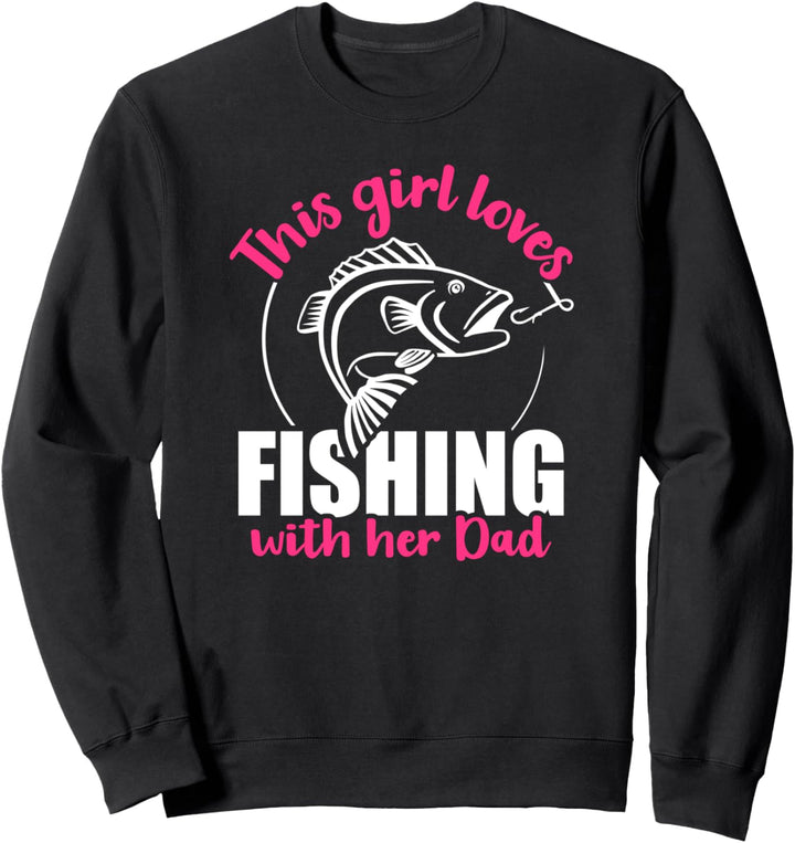 Angeln Vater Papa Tochter Sweatshirt