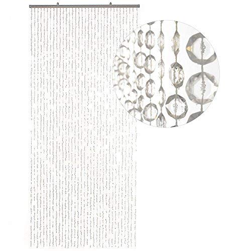 HAB & GUT -DV0355- Türvorhang DIAMANTEN, klar 90 x 200 cm Perlenvorhang Pailettenvorhang, Klar
