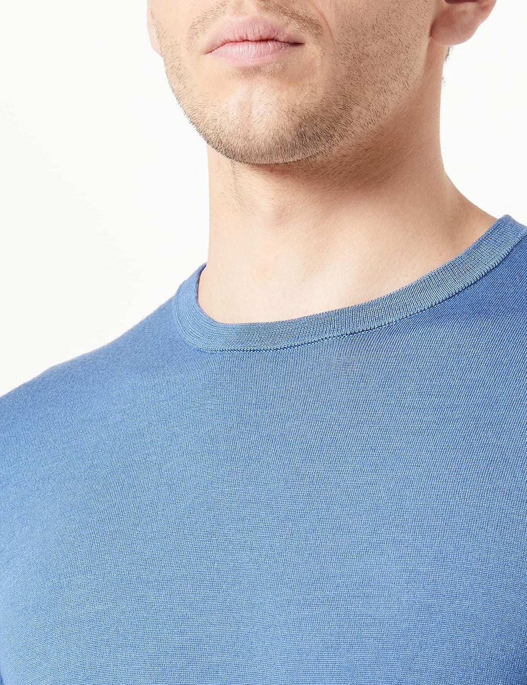 Hackett London Herren GMD Merino Silk Crew Pullover XS Blue (Steel Blue), XS Blue (Steel Blue)