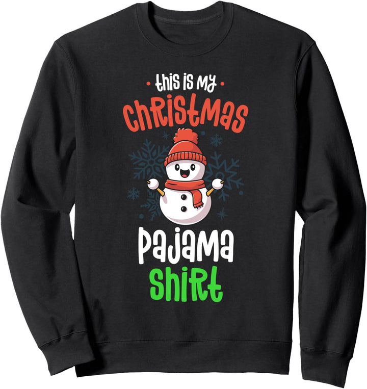 This Is My Christmas Pajama Shirt Reindeer Boys Kids Xmas Sweatshirt