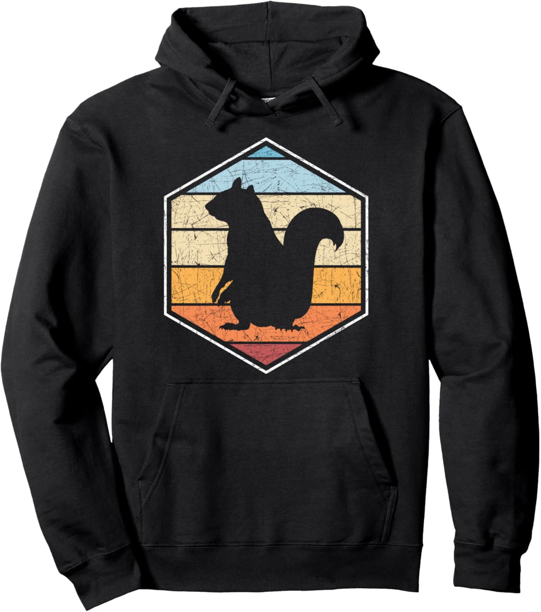 Natur Waldbewohner Tierfreund Waldtier Retro Eichhörnchen Pullover Hoodie