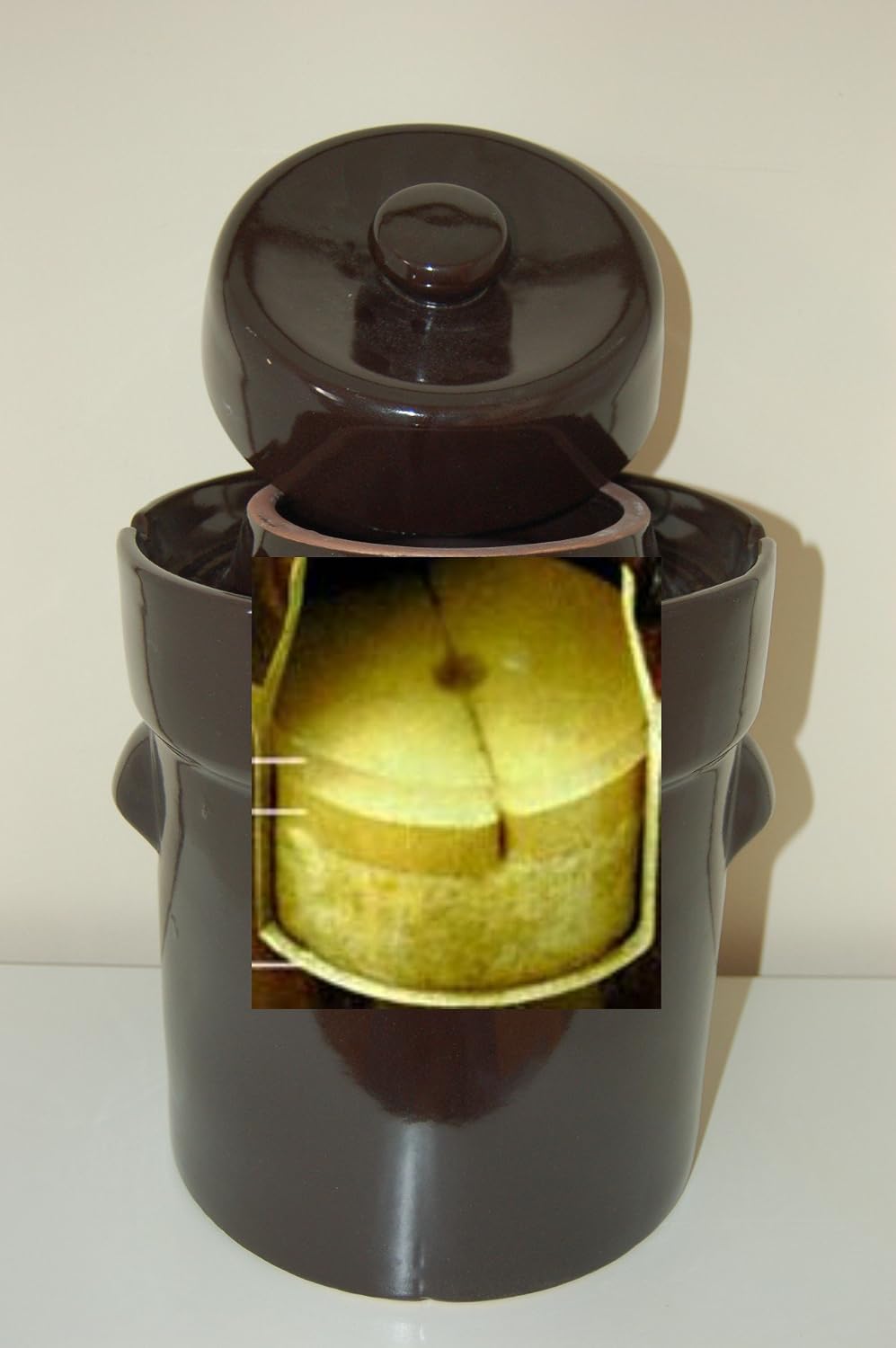Gärtopf, Sauerkrauttopf 30 Ltr. + Beschwerungssteine braun Milchsäuregärung Einmachtopf ideal für Ve