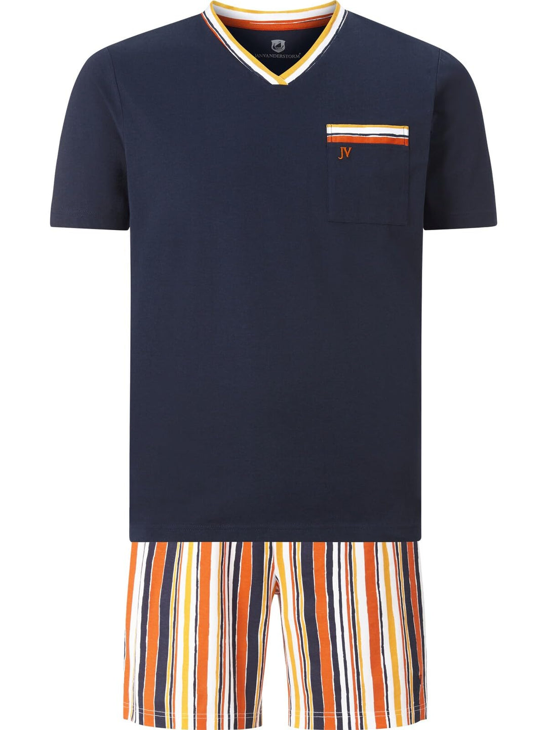 Jan Vanderstorm Herren Kurzer Schlafanzug Fredstein 5XL Dunkelblau, 5XL Dunkelblau