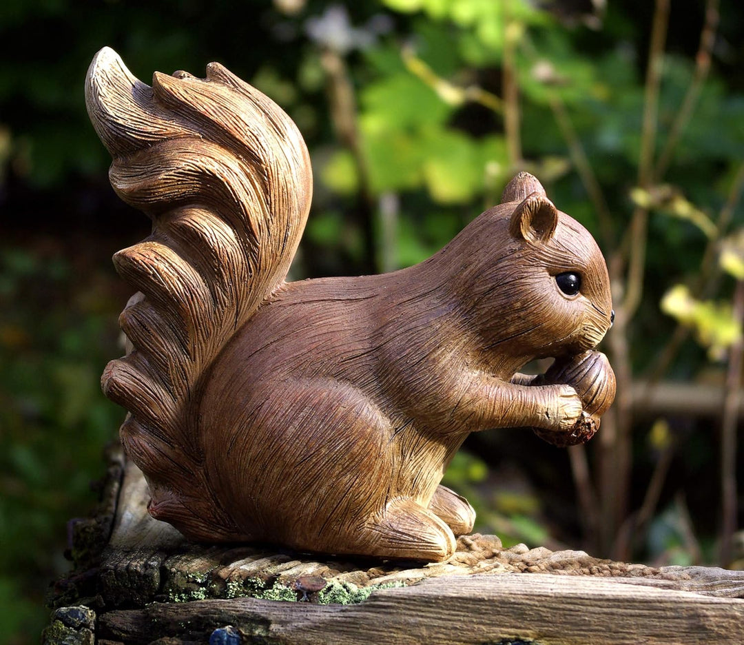 GeKi Trend 2er Set Eichhörnchen Paar Dekofiguren Gartendeko wetterfest 17/19 cm gross