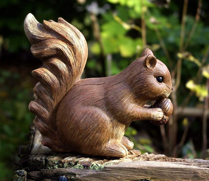 GeKi Trend 2er Set Eichhörnchen Paar Dekofiguren Gartendeko wetterfest 17/19 cm gross