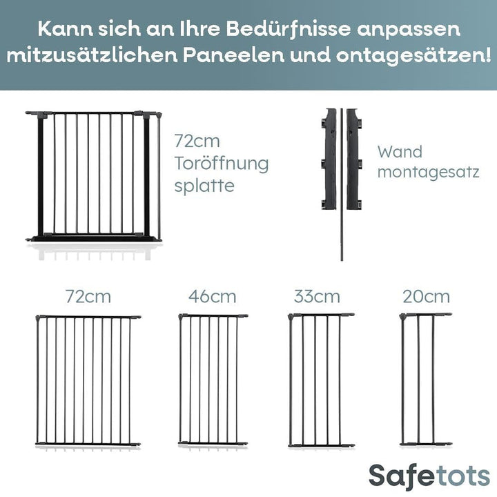 Safetots Premium MehrPanelRaumteiler, bis zu 115cm Breit, Grau, 70cm Hoch, MehrPanelflexible Raumbar