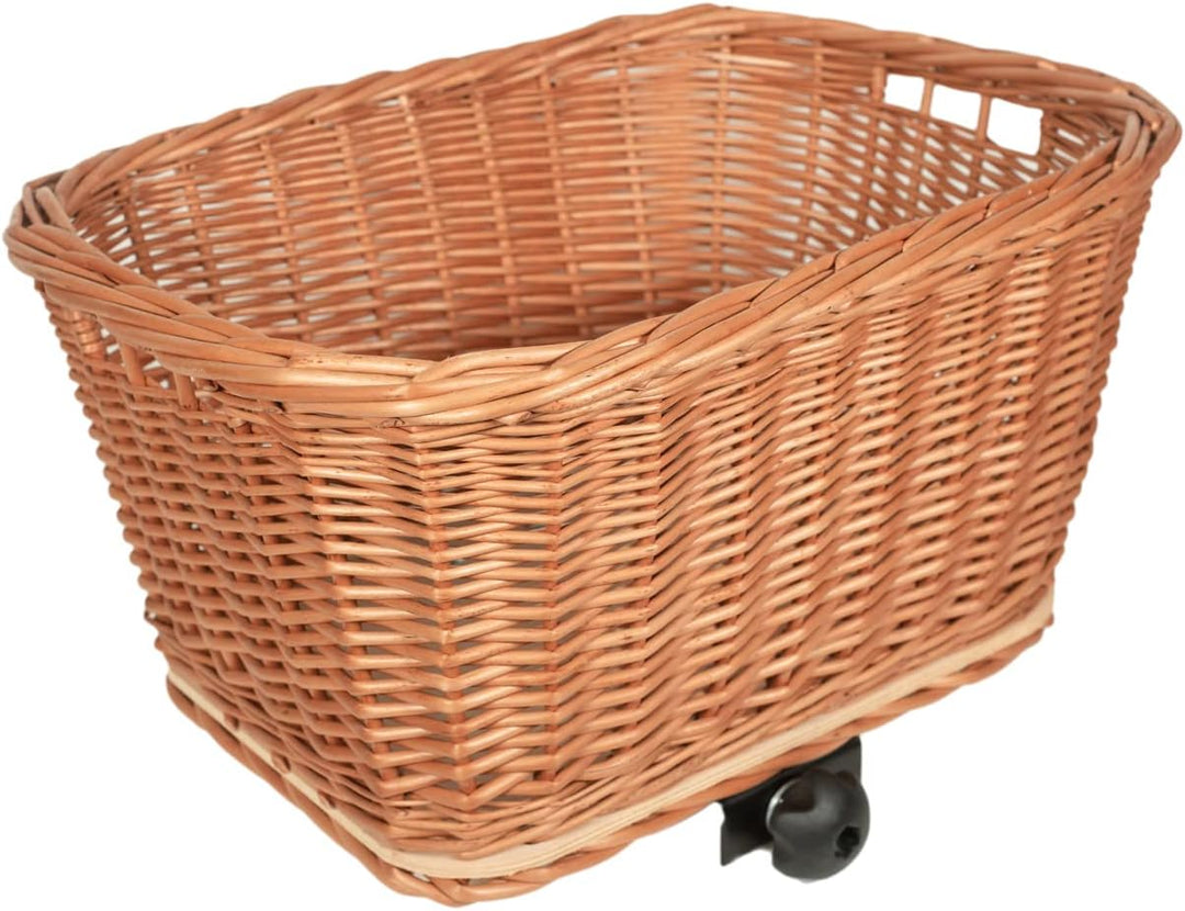 Tigana - Einkaufskorb Transportkorb Fahrradkorb Weide für Gepäckträger eckig 44x34 cm Natur (44-N)
