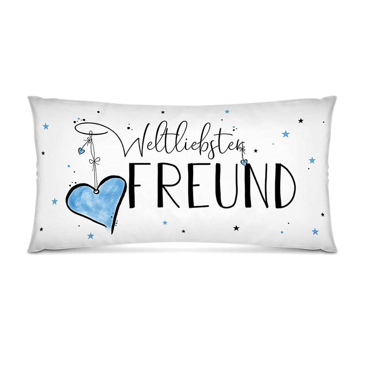 PR Print Royal XXL-Deko-Kissen mit Füllung - Weltliebster Freund - Geschenk für den besten Freund, G
