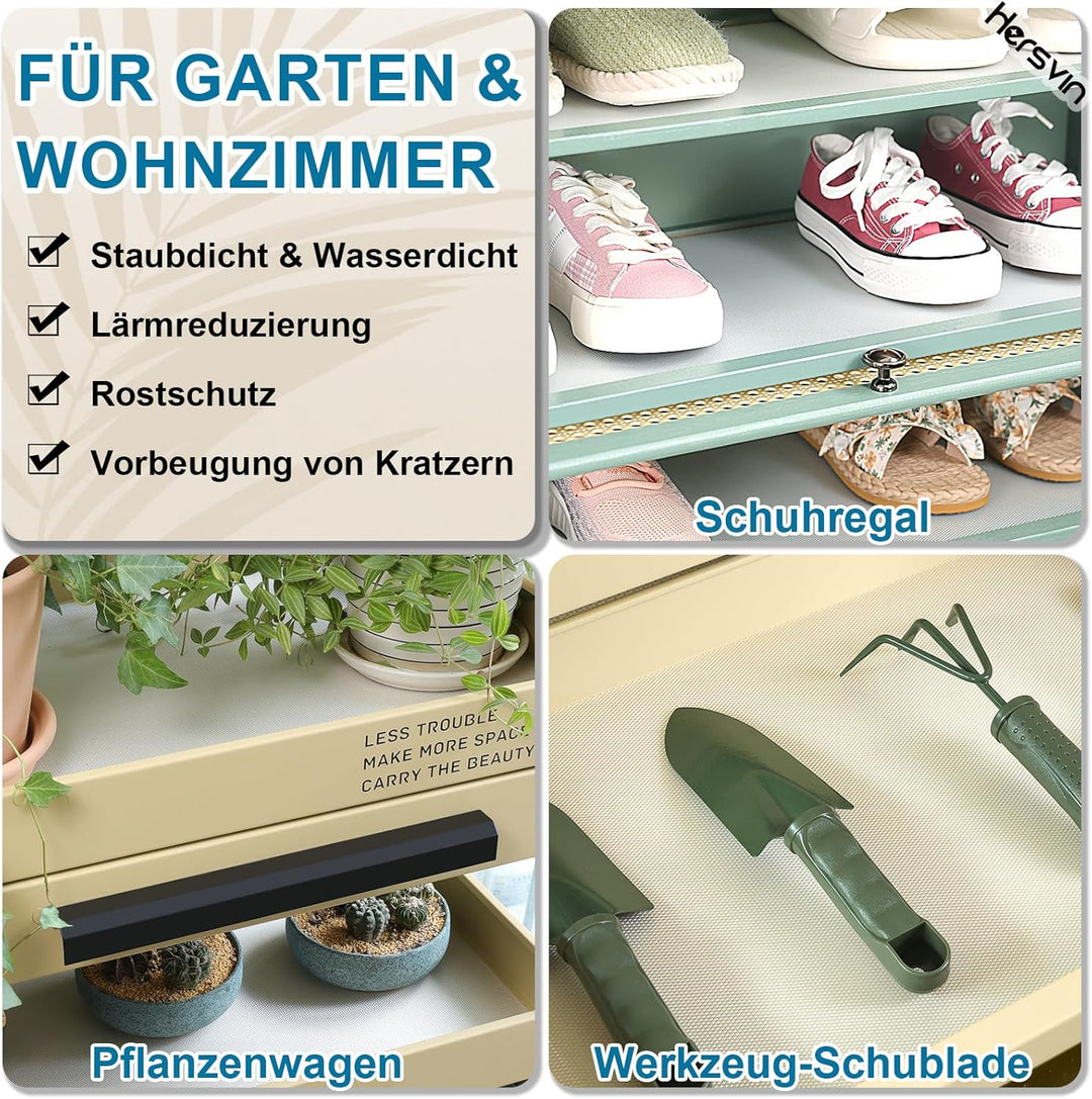 Hersvin Schubladenmatte 44.5cmx500cm Schrankpapier Schubladeneinlage Eva Wasserfest Nicht Klebende U