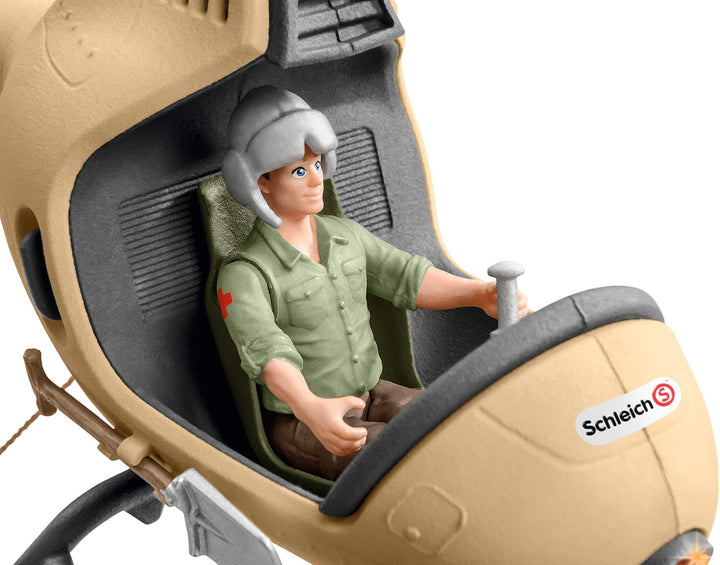 schleich 42476 Helikopter Tierrettung, für Kinder ab 3+ Jahren, WILD LIFE - Spielset neue Verpackung