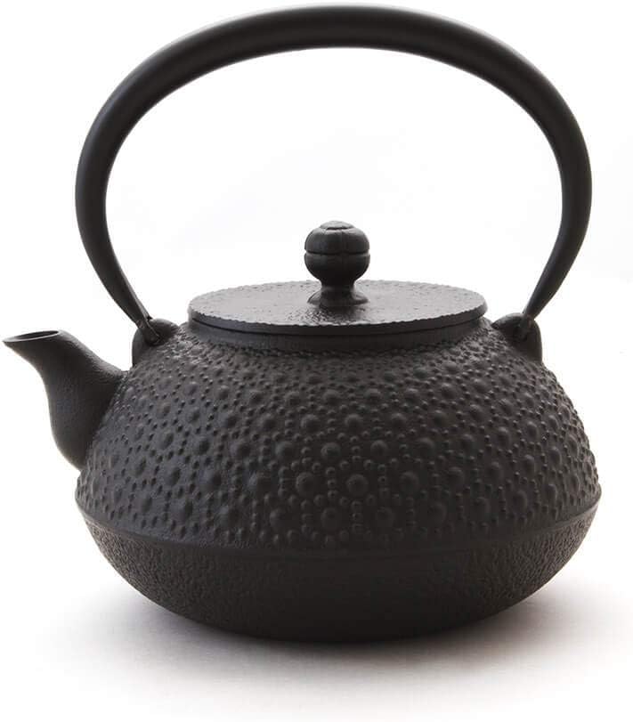 Iwachu Tetsubin Gusseisen, Teekessel Gusseisen Schwarz Kikko 1 L Handarbeit. Elektroherd und Gasherd