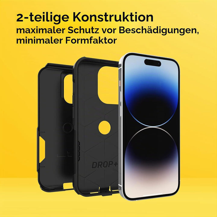 OtterBox Schutzhülle für iPhone 14 Pro (nur Pendler-Serie), schwarz, schlank und robust, taschenfreu